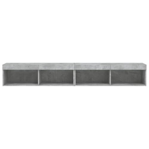 Tv-borde 2 stk. med LED-lys 100x30x30 cm betongrå