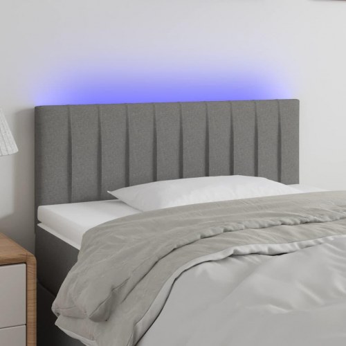Sengegavl med LED-lys 100 x 5 x 78/88 cm - mørkegrå