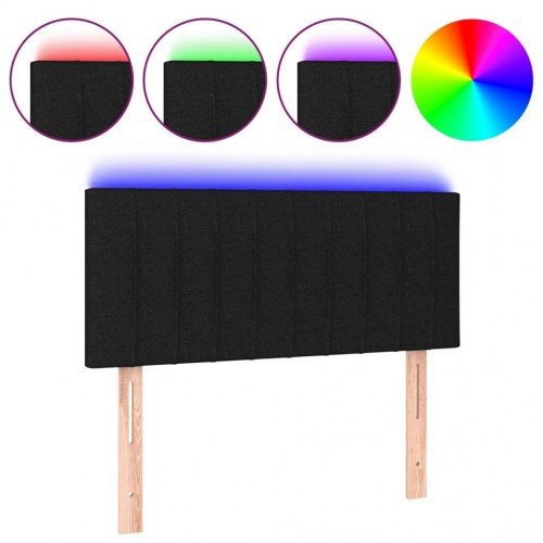 Sengegavl med LED-lys 100 x 5 x 78/88 cm - sort