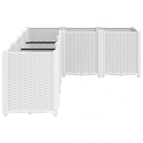 Plantekasse med 6 moduler 160 x 120 x 53 cm - hvid