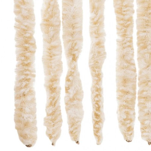 Flueforhæng 100×200 cm i chenille - beige/hvid dørgardin