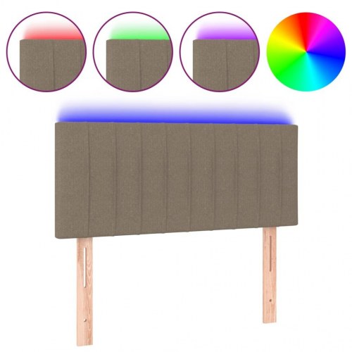 Sengegavl med LED-lys 100 x 5 x 78/88 cm stof - gråbrun