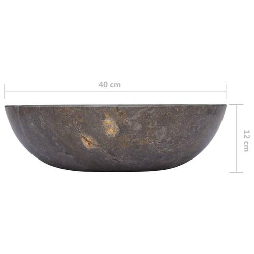 Håndvask Ø40x12 cm marmor grå