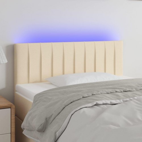 Sengegavl med LED-lys 100 cm - cremefarvet