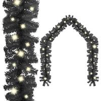 Juleguirlande med LED-lys 10 m sort