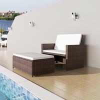 Havesofa polyrattan brun