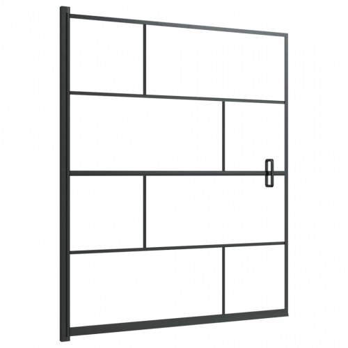 Bruseafskærmning 116x140 cm sikkerhedsglas sort