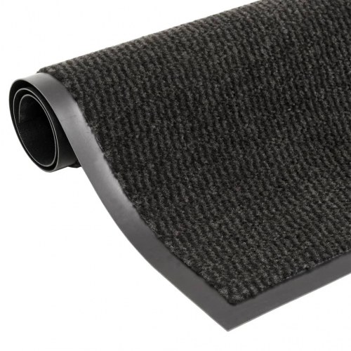 Dørmåtte 60 × 180 cm - tuftet, sort med gummibagside