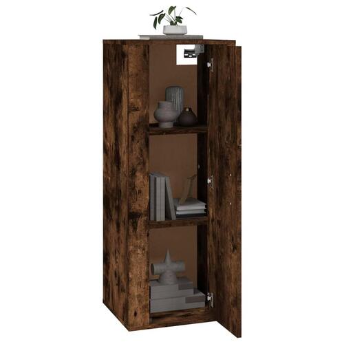 Væghængt tv-skab 40x34,5x100 cm røget egetræ