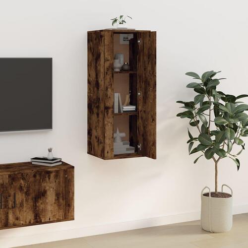 Væghængt tv-skab 40x34,5x100 cm røget egetræ