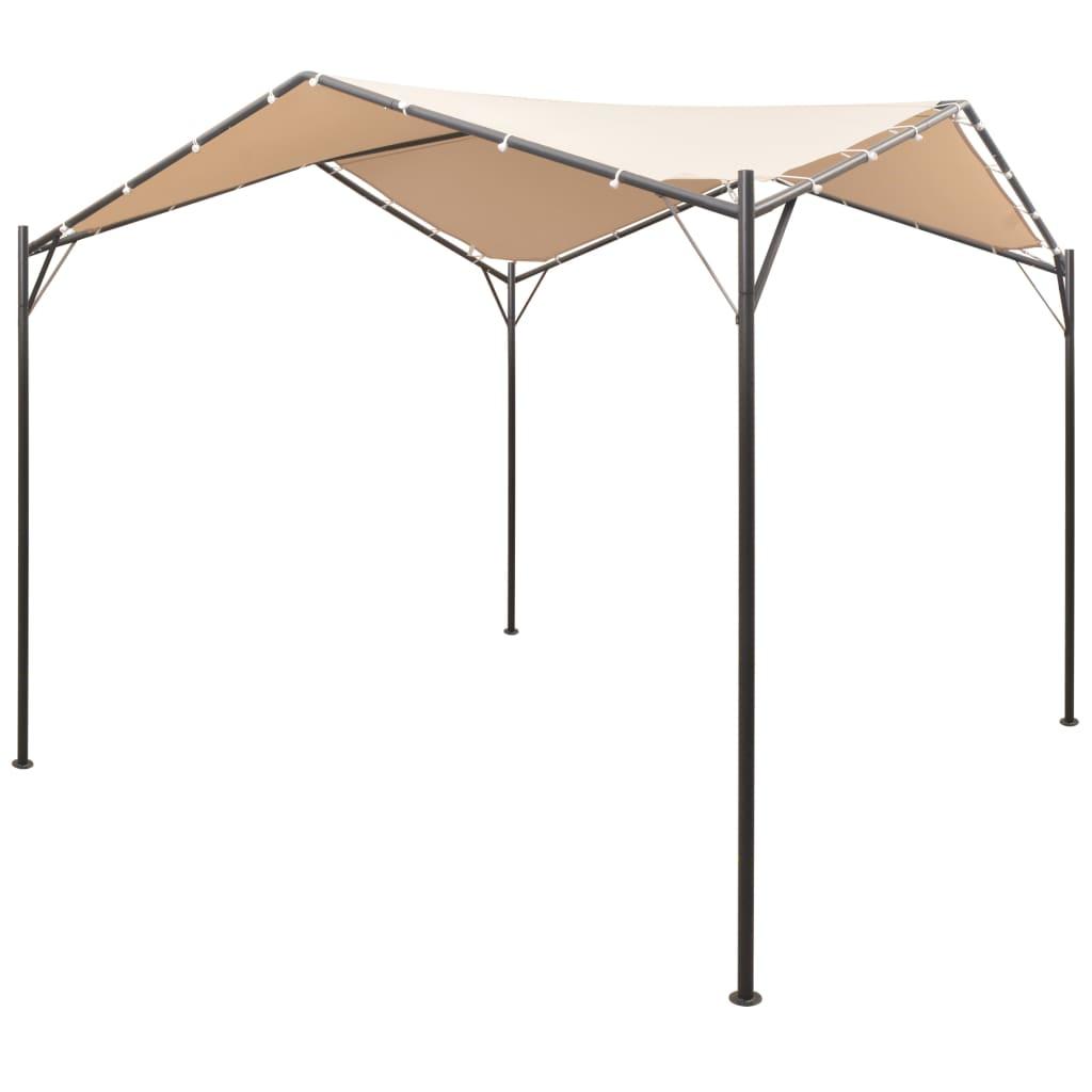 Lysthus pavillon telt med baldakin 3 x 3 m stål beige