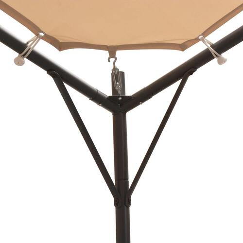 Lysthus pavillon telt med baldakin 3 x 3 m stål beige