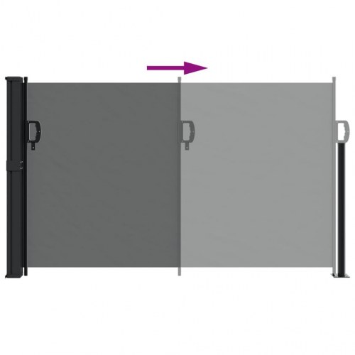 Udtrækkelig sidemarkise - antracit 117 × 300 cm