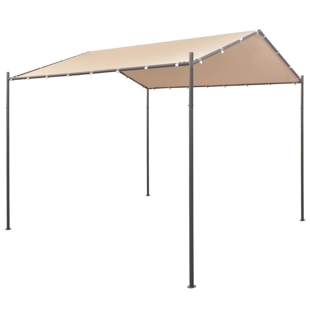 Lysthus pavillon telt med baldakin 3 x 3 m stål beige