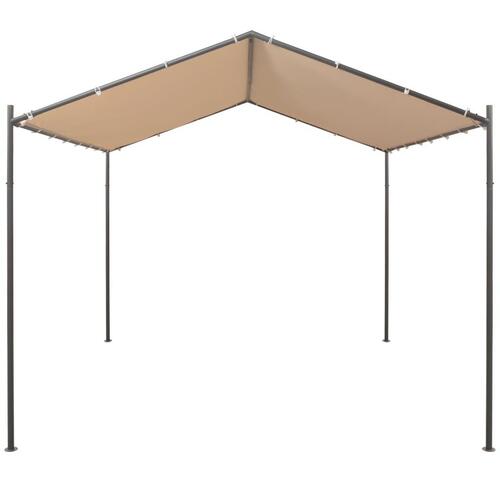 Lysthus pavillon telt med baldakin 3 x 3 m stål beige
