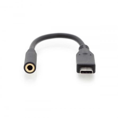 USB-C til 3,5 mm jack adapter 20 cm - Digitus by Assmann AK-300321-002-S (sort)