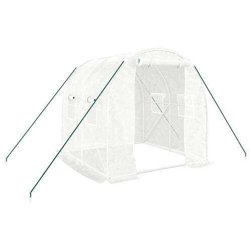 Drivhus med stålstel 4 m² 2x2x2 m hvid