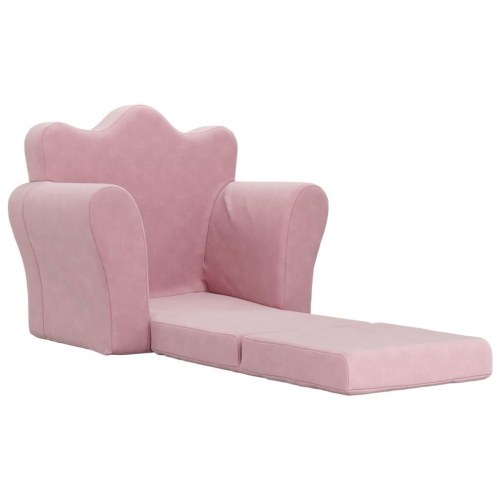Sofaseng til børn blødt plys lyserød