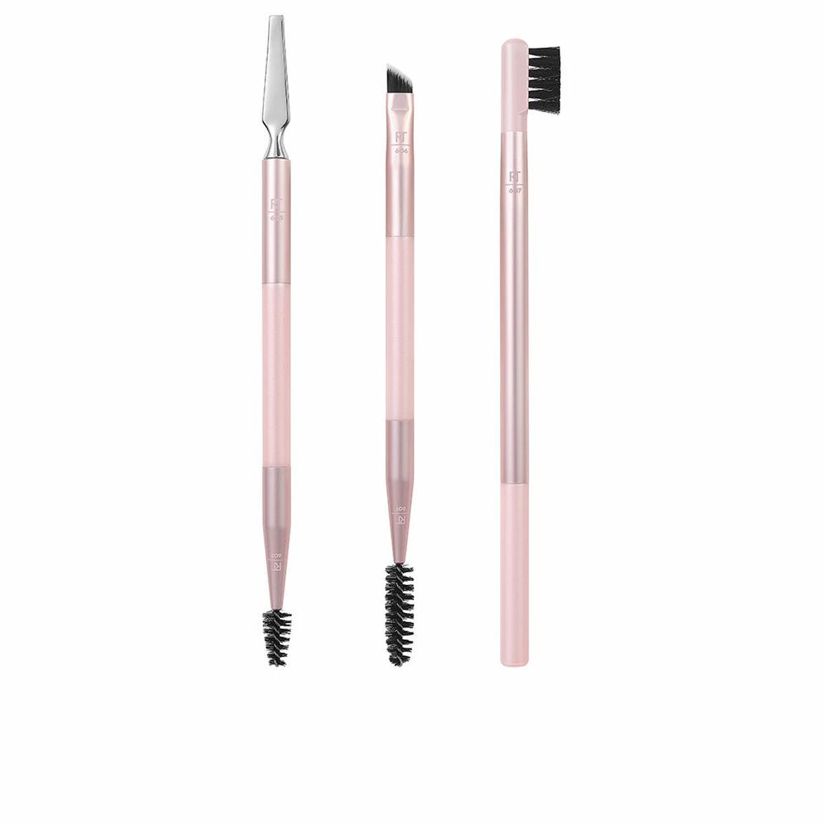 Sæt Med Makeup Børster Real Techniques Brow Styling Pink Dele