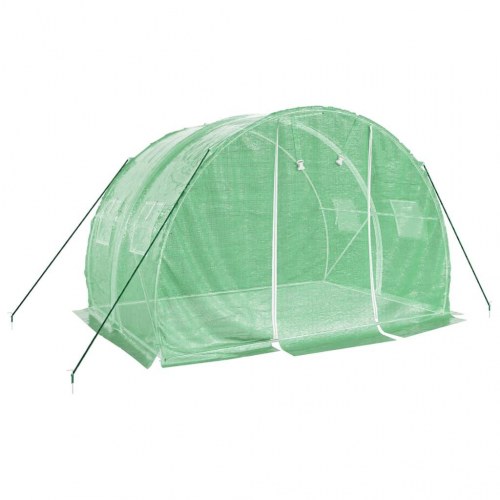 Drivhus med stålstel 6 m² - 3×2×2 m, grøn