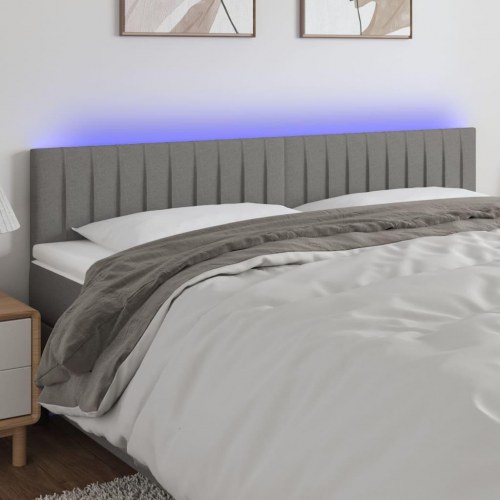 Sengegavl med LED-lys 160 x 5 x 78/88 cm - mørkegrå