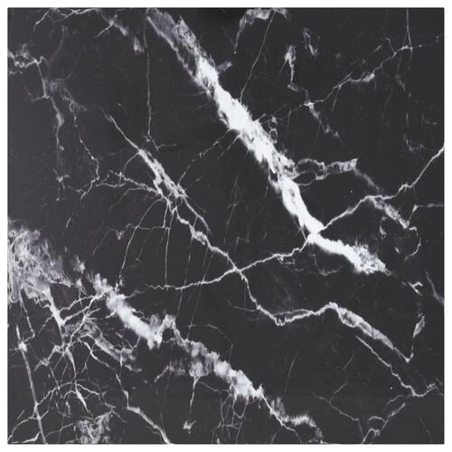 Bordplade 80x80 cm 6 mm hærdet glas med marmordesign sort