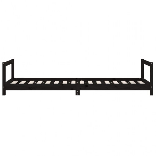 Sengeramme til juniorseng 90 x 200 cm i massivt fyrretræ - sort