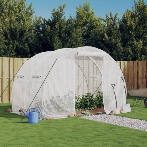 Drivhus med stålstel 6 m² - 3 × 2 × 2 m, hvid