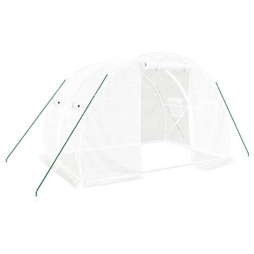 Drivhus med stålstel 6 m² - 3 × 2 × 2 m, hvid