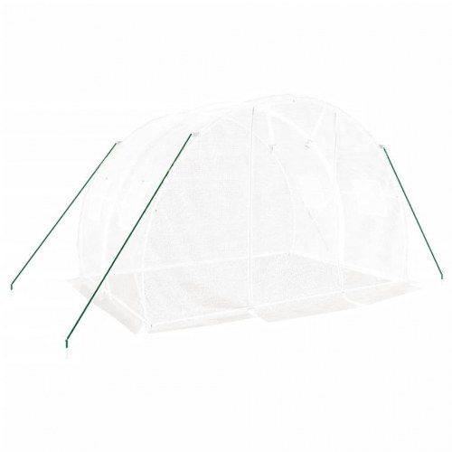 Drivhus med stålstel 6 m² - 3 × 2 × 2 m, hvid