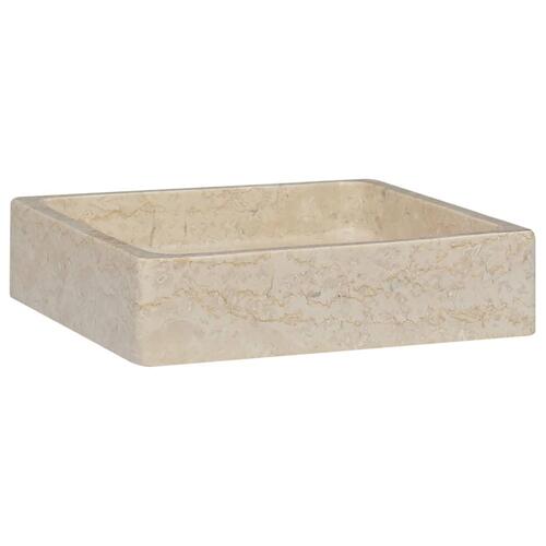 Håndvask 40x40x10 cm marmor cremefarvet