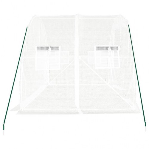 Drivhus med stålstel 6 m² - 3 × 2 × 2 m, hvid