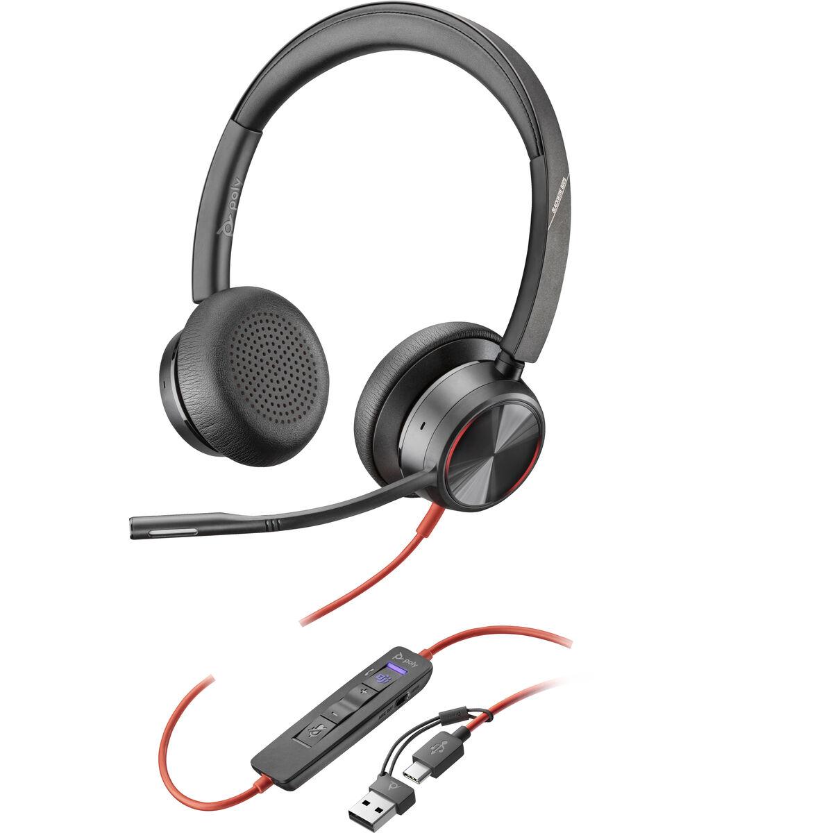 Hovedtelefoner Med Mikrofon Poly Blackwire 8225 Sort