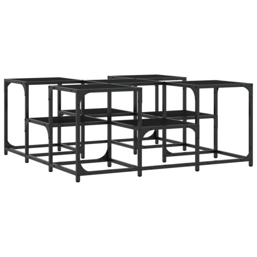 Sofabord i konstrueret træ med metalstel 91×91×40 cm - sort