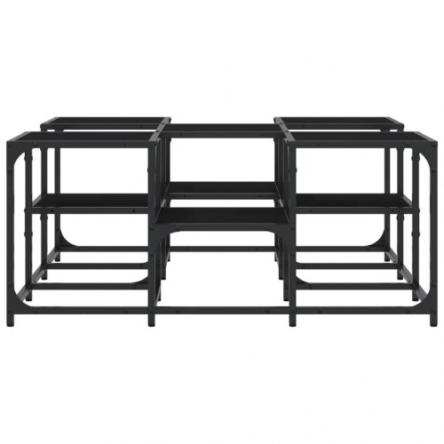 Sofabord i konstrueret træ med metalstel 91×91×40 cm - sort