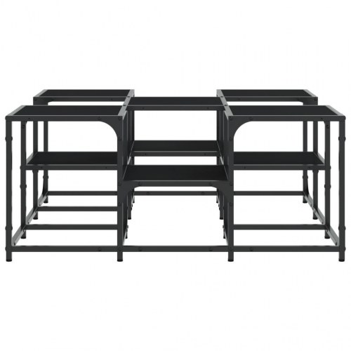 Sofabord i konstrueret træ med metalstel 91×91×40 cm - sort