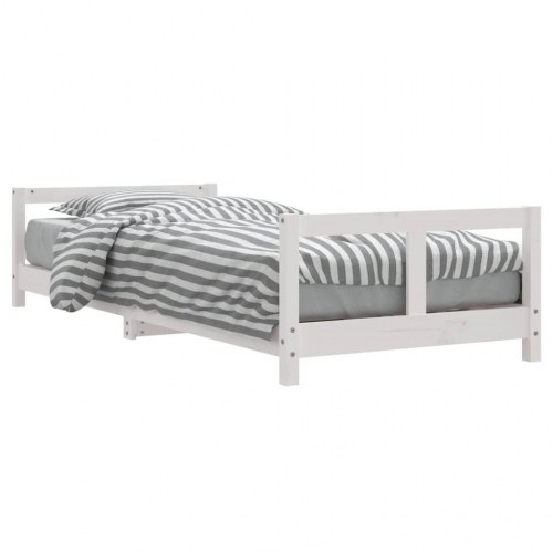 Sengeramme til juniorseng 80x200 cm massivt fyrretræ hvid