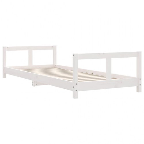 Sengeramme til juniorseng 80x200 cm massivt fyrretræ hvid