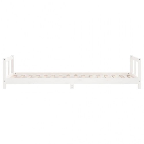 Sengeramme til juniorseng 80x200 cm massivt fyrretræ hvid