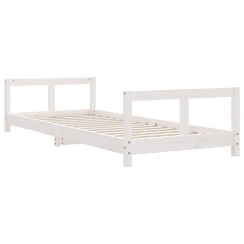 Sengeramme til juniorseng 80x200 cm massivt fyrretræ hvid