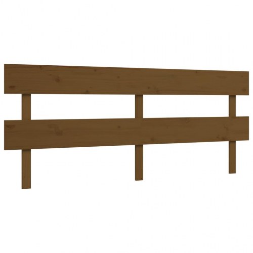 Seniorseng med sengegavl 200x200 cm massivt træ gyldenbrun