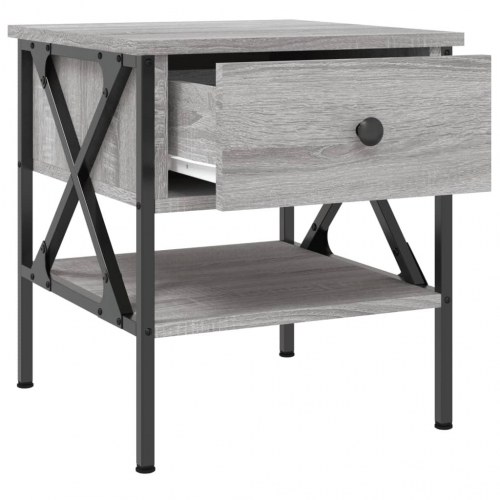 Sengeborde 2 stk. 40 x 42 x 45 cm - grå sonoma-eg