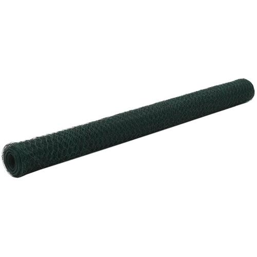 Hønsenet stål med PVC-belægning 25 x 1,5 m grøn