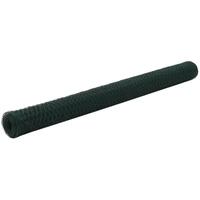 Hønsenet stål med PVC-belægning 25 x 1,5 m grøn
