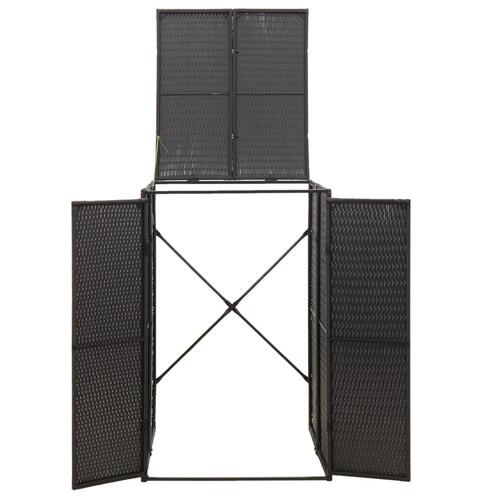 Skraldespandsskjuler 70x80x117 cm polyrattan sort