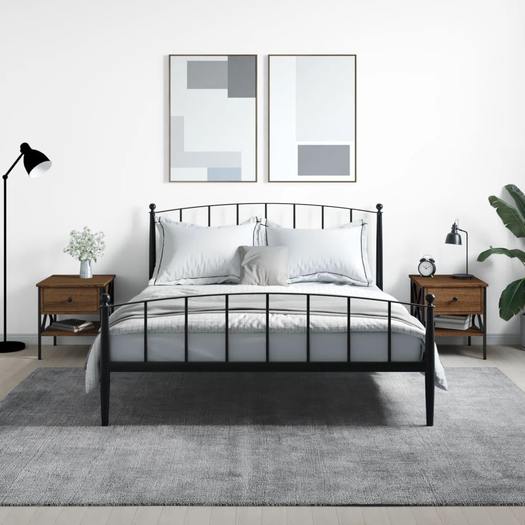 Sengeborde 2 stk. 40x42x45 cm konstrueret træ brun egetræsfarve