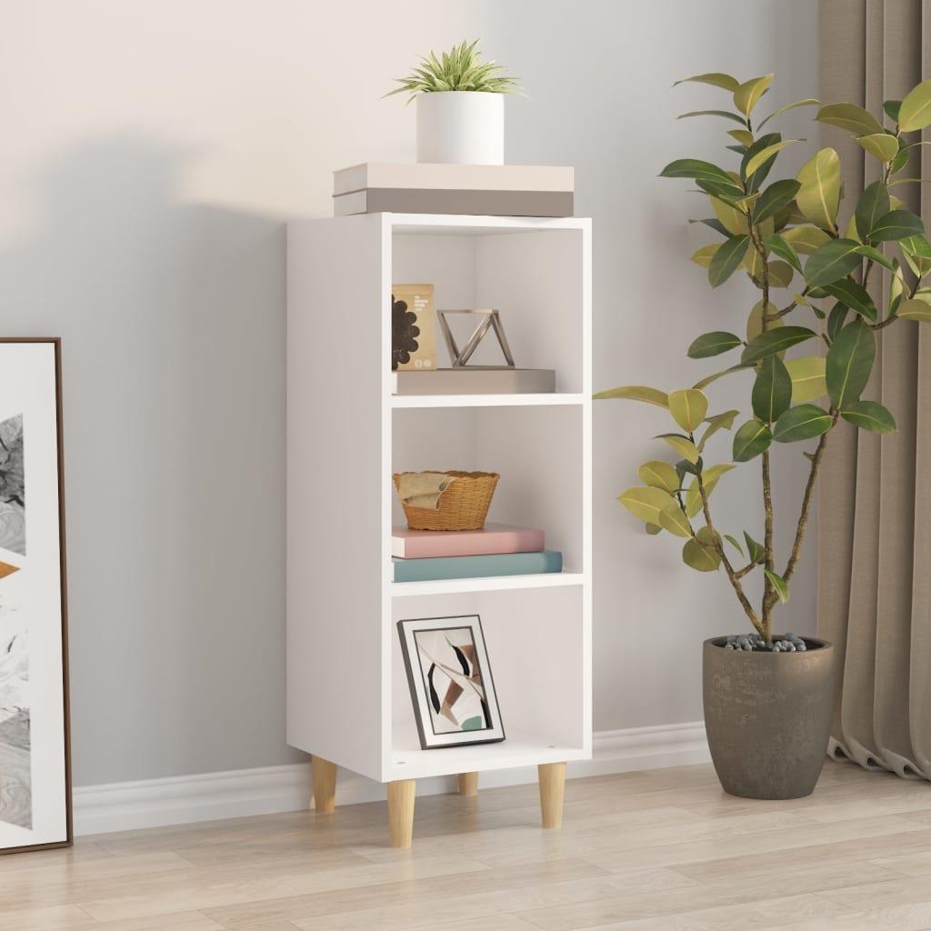 Skænk med 3 åbne rum 34,5×32,5×90 cm - hvid konstrueret træ
