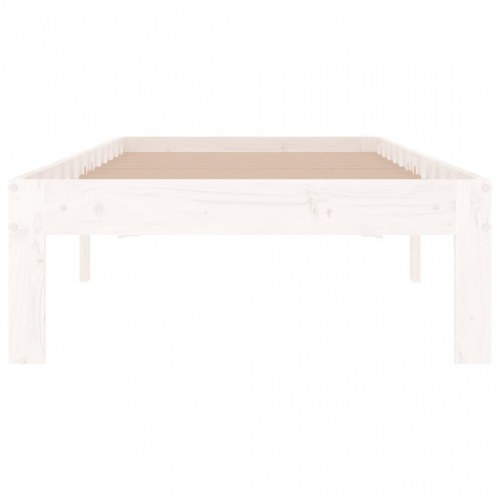 Sengeramme 75×190 cm - small single i massivt fyrretræ, hvid