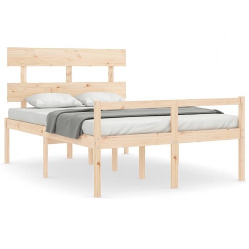Seniorseng med sengegavl 140x200 cm massivt træ