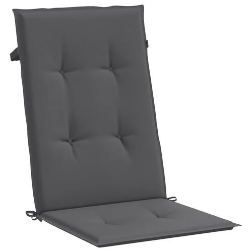 Stolehynder m. høj ryg 4 stk. 120x50x3 cm stof antracit